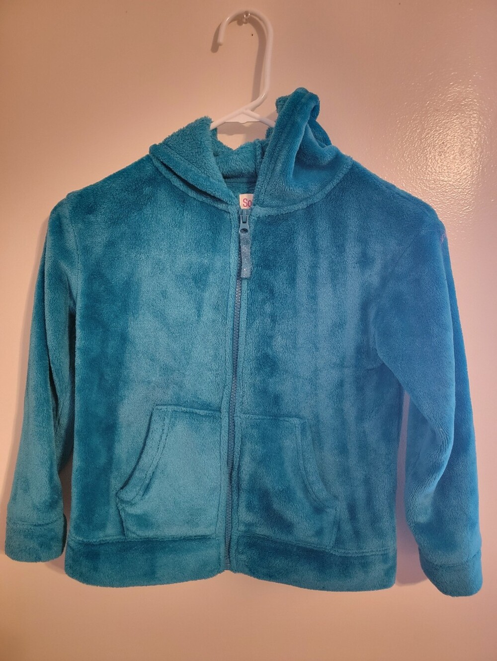 So Girl Cozy Teal Hooded Zip-Up Jacket Size Small